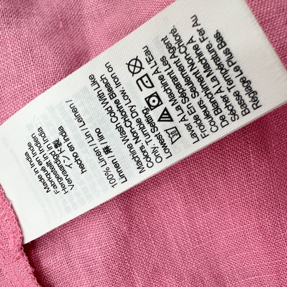 SOLD* Madewell Irene 100% Linen Cross Back Sleeveless Crop Top Pink - Picture 9 of 9